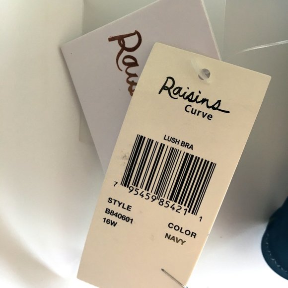 Raisins Bikini Top 16W Underwire Bandeau Tropical Removable Strap Palm Geo White - Picture 7 of 9